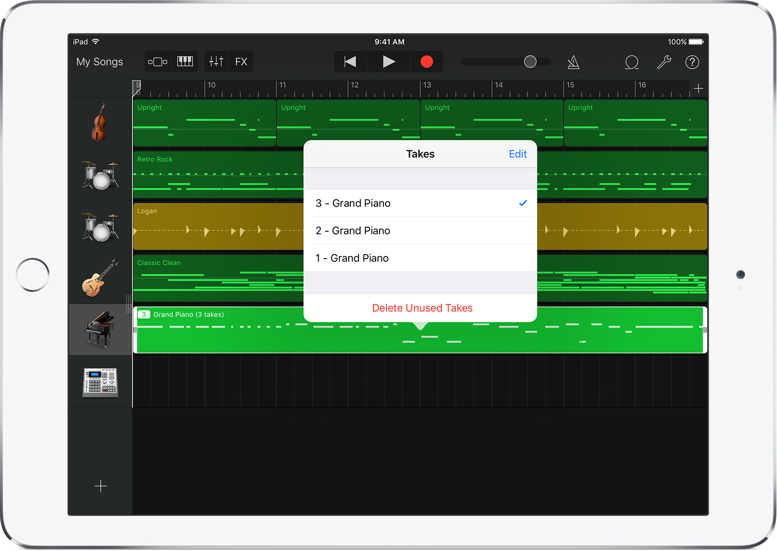 record audio on garageband iphone