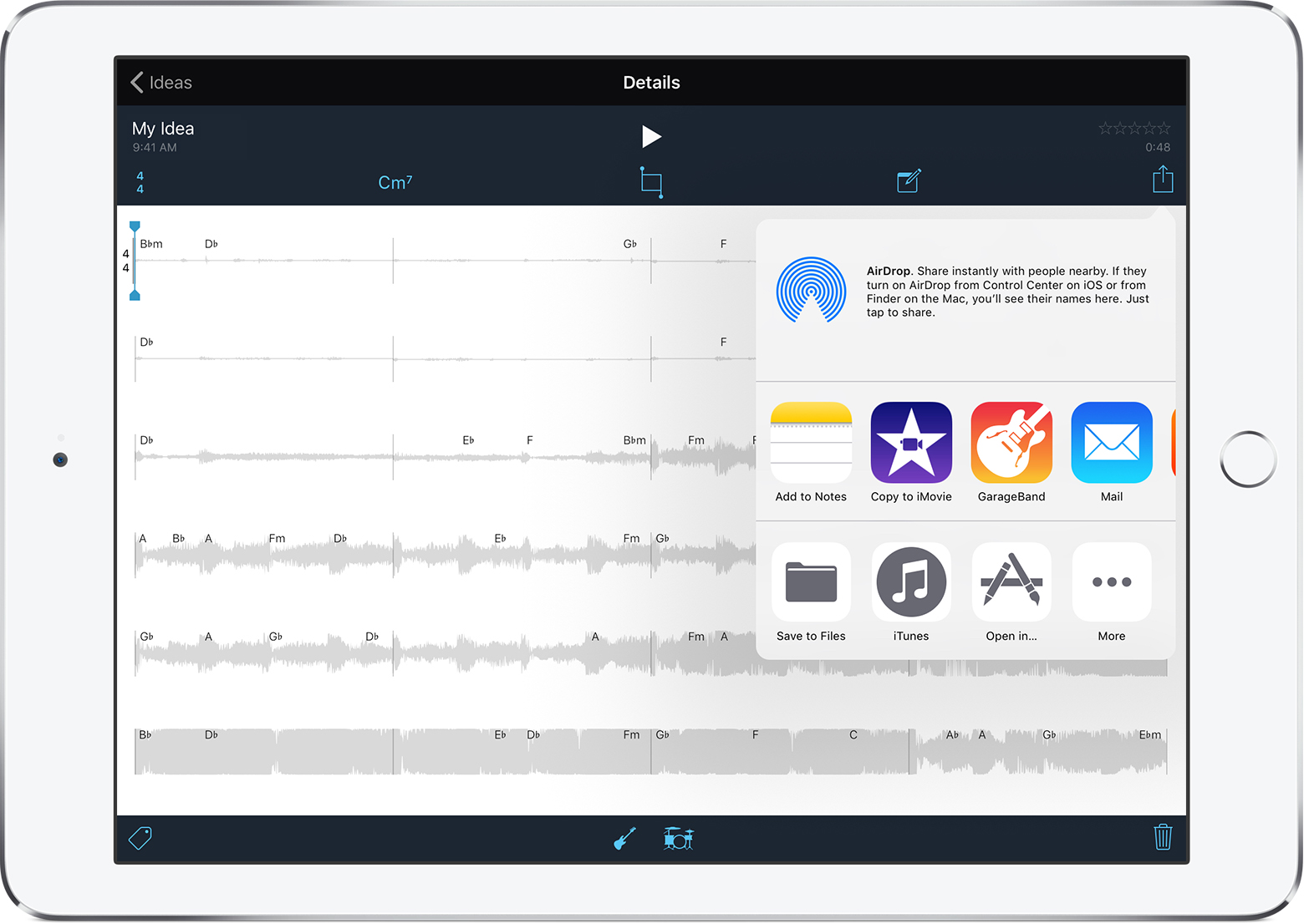 export song garageband iphone