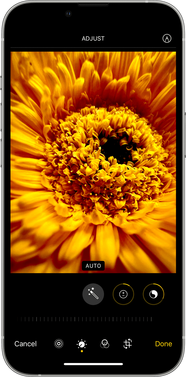 iPhone with Photo edit screen shown