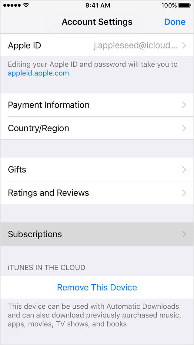 itunes my subscriptions