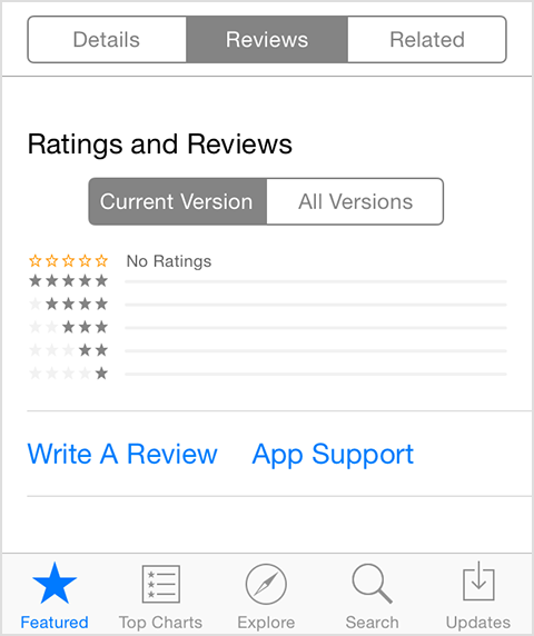 iOS review section
