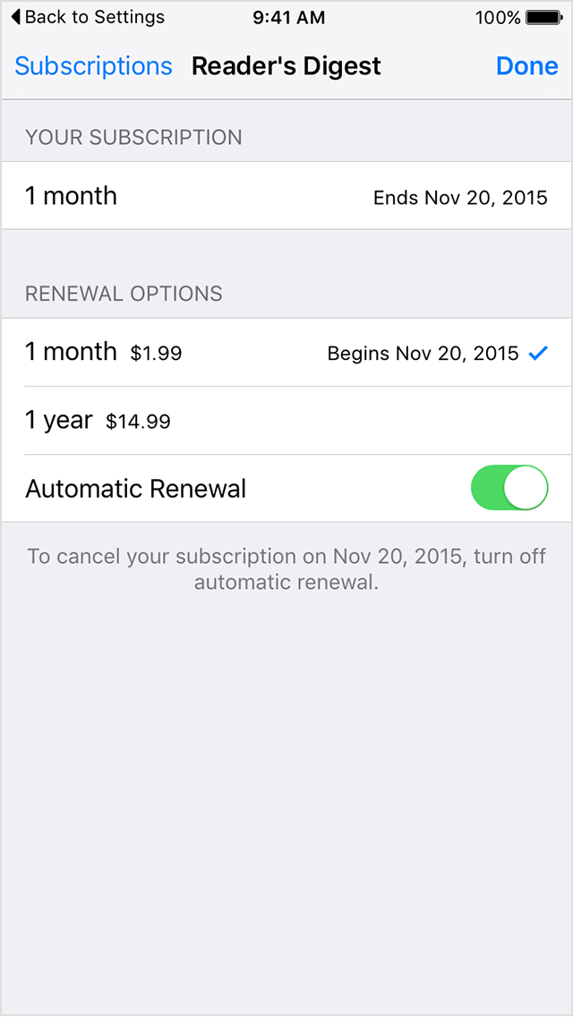 cancel itunes subscription on phone