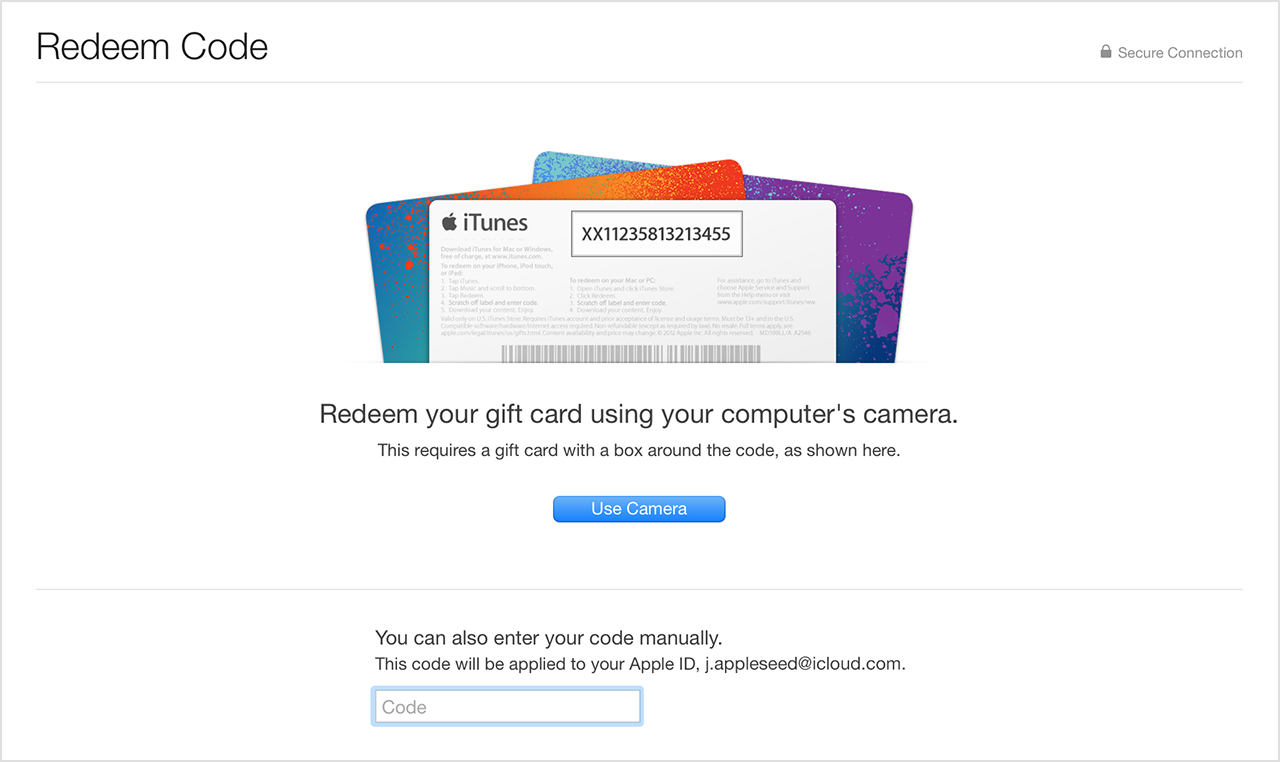 Click Redeem. Learn what to do if you see an alert message or can't redeem your iTunes Store ...