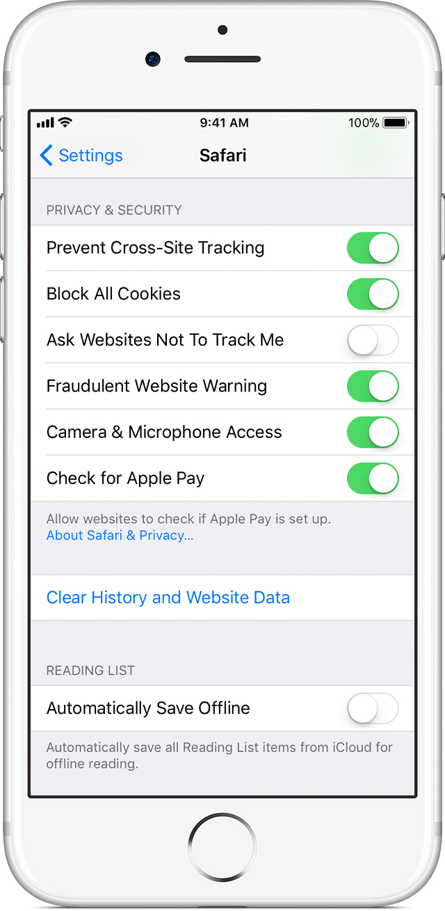 Clear the history and cookies from Safari on your iPhone, iPad, or iPod