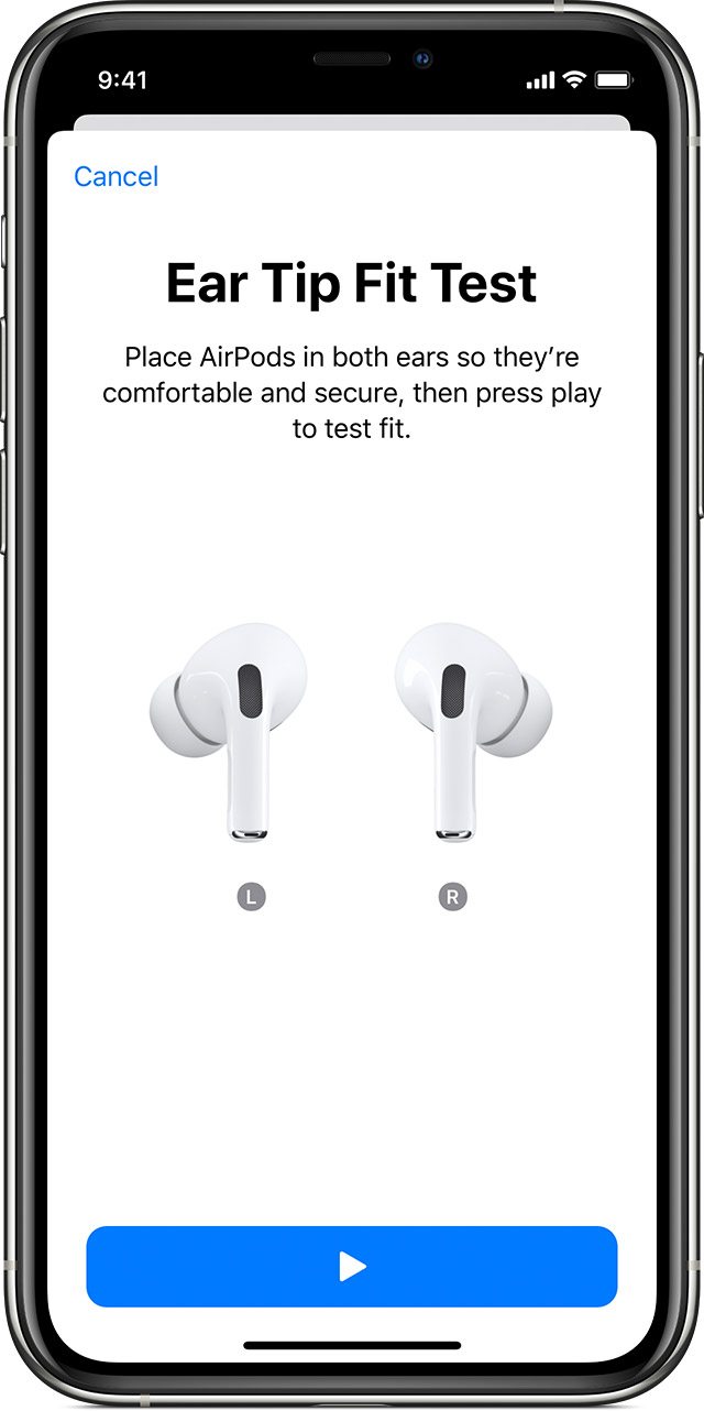 Choose your AirPods Pro ear tips and use the Ear Tip Fit Test - Apple  Support (HK)