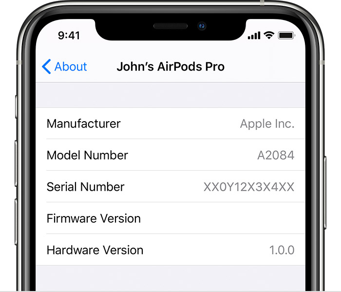 Find The Serial Number Of Your Airpods Apple Support