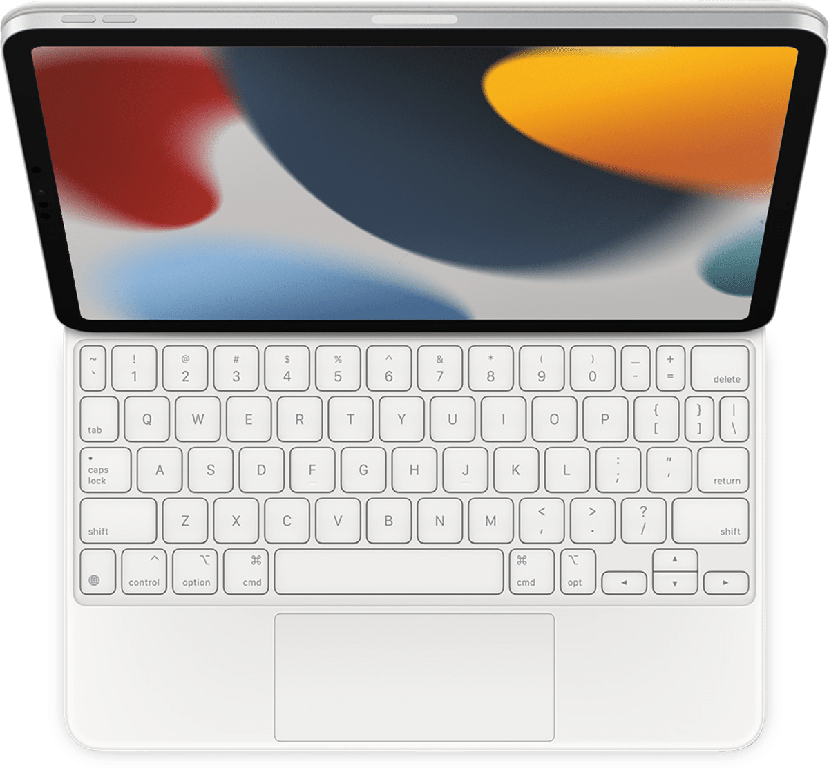 Magic Keyboard'un takılı olduğu iPad'in resmi