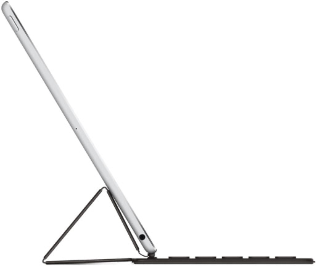 Imagem mostrando o Smart Keyboard com o iPad na posição Digitar