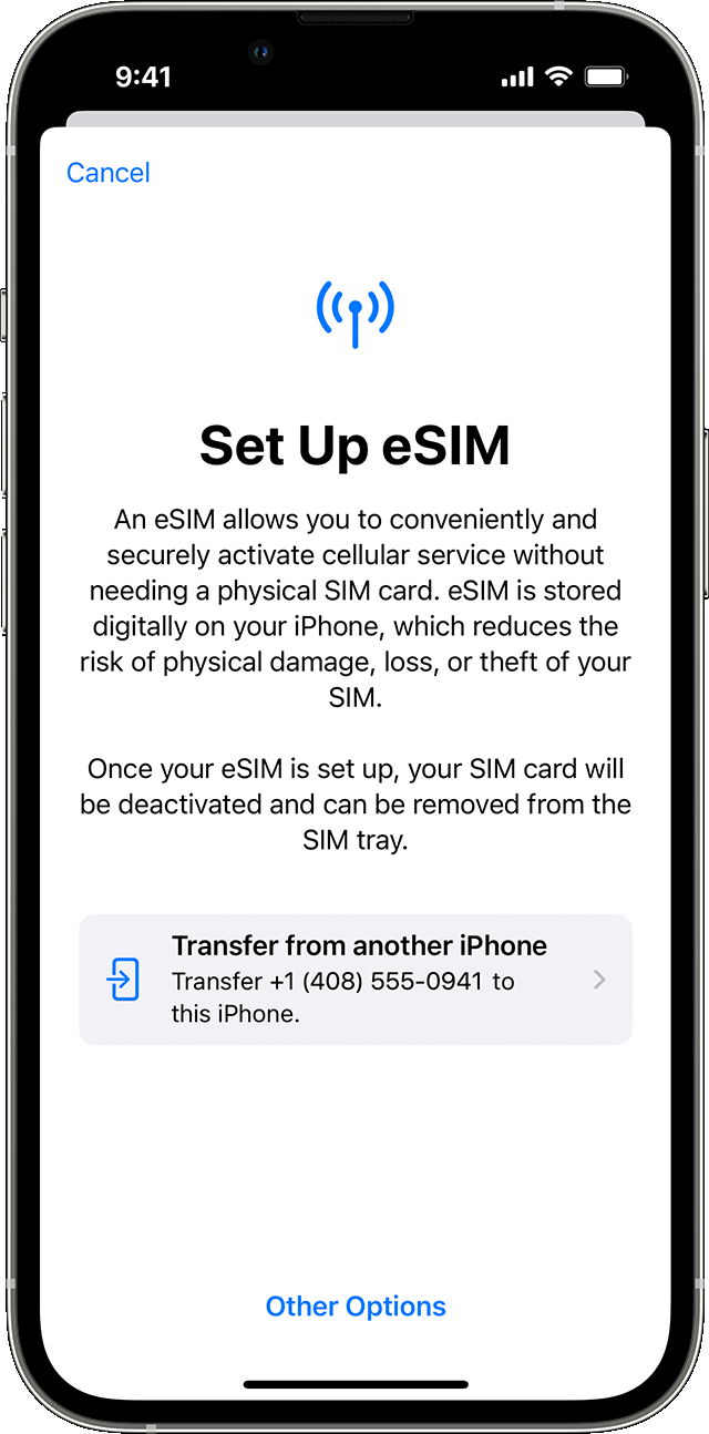 iphone transfer esim