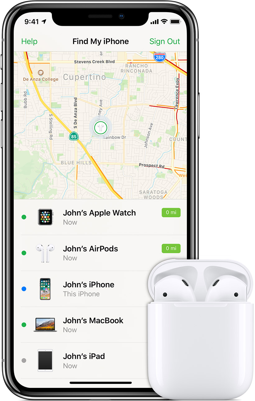 ios12 iphone x find my iphone airpods hero