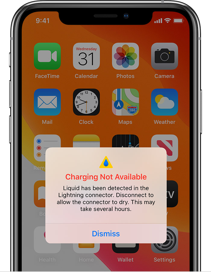 sensor hensynsløs Fejde If you see a liquid-detection alert on your iPhone - Apple Support