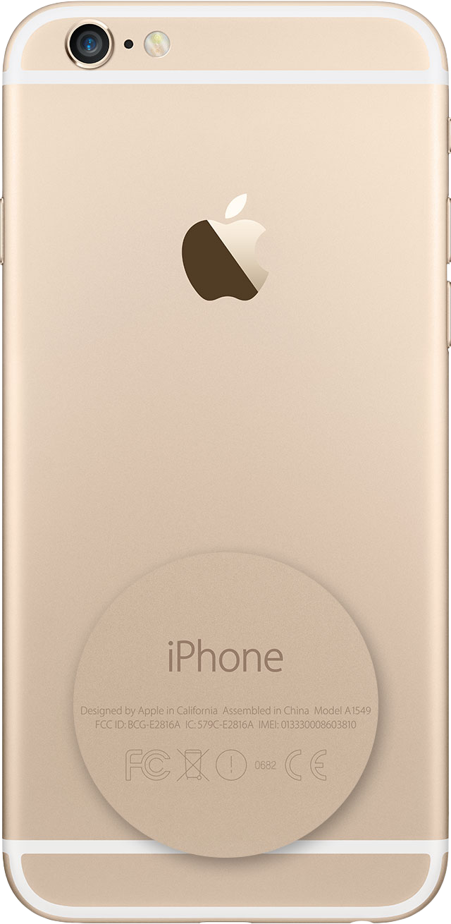 Зображення, на якому показано номер моделі на задній панелі iPhone.