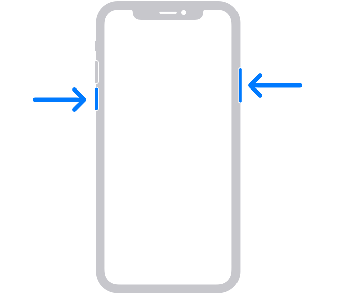 The volume button is located on the left side of the device, and the side button is located on the right