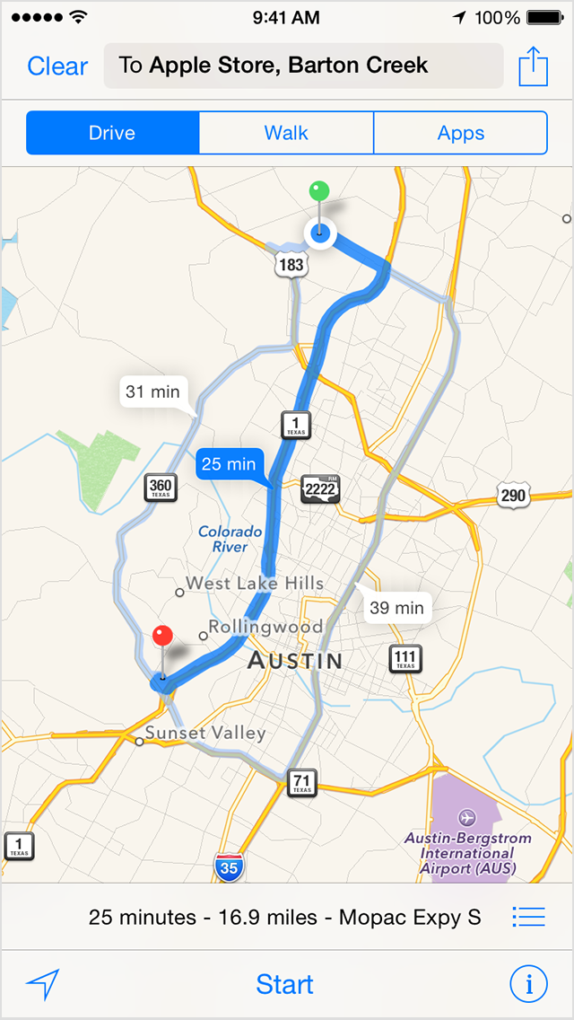 How to do alternate routes on iphone maps