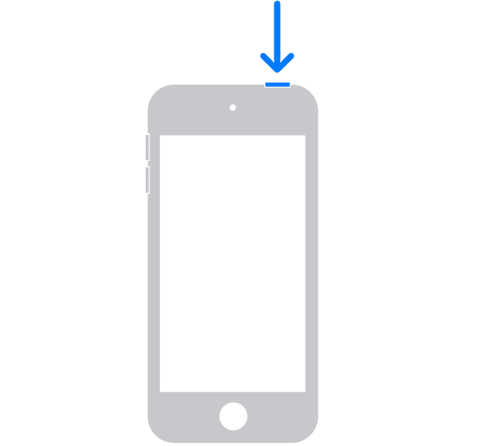 O botão liga/desliga está na parte superior do dispositivo