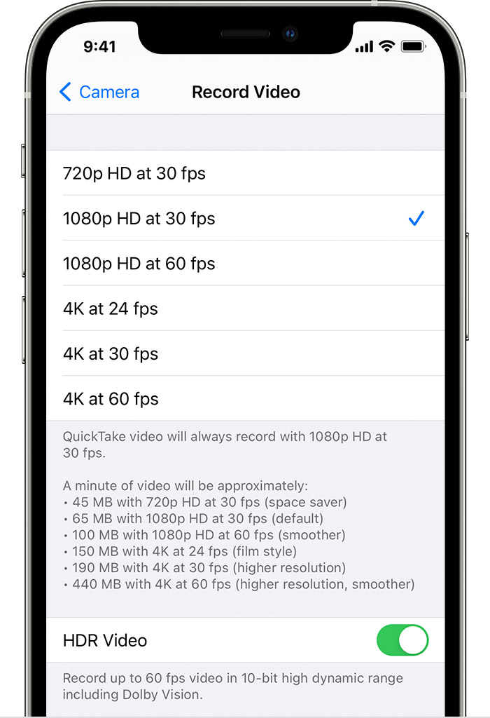 iphone video playback settings