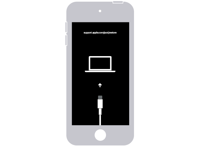 An iPod touch showing the restore screen.