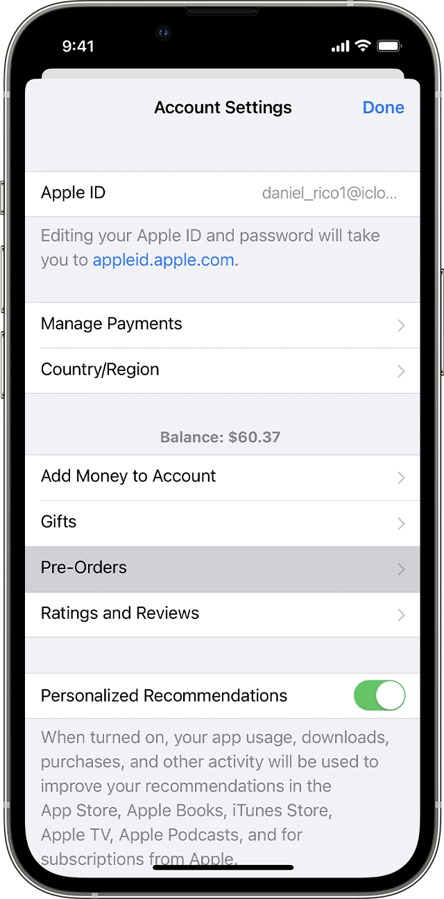 Кнопка «Предзаказы» в App Store на iPhone.