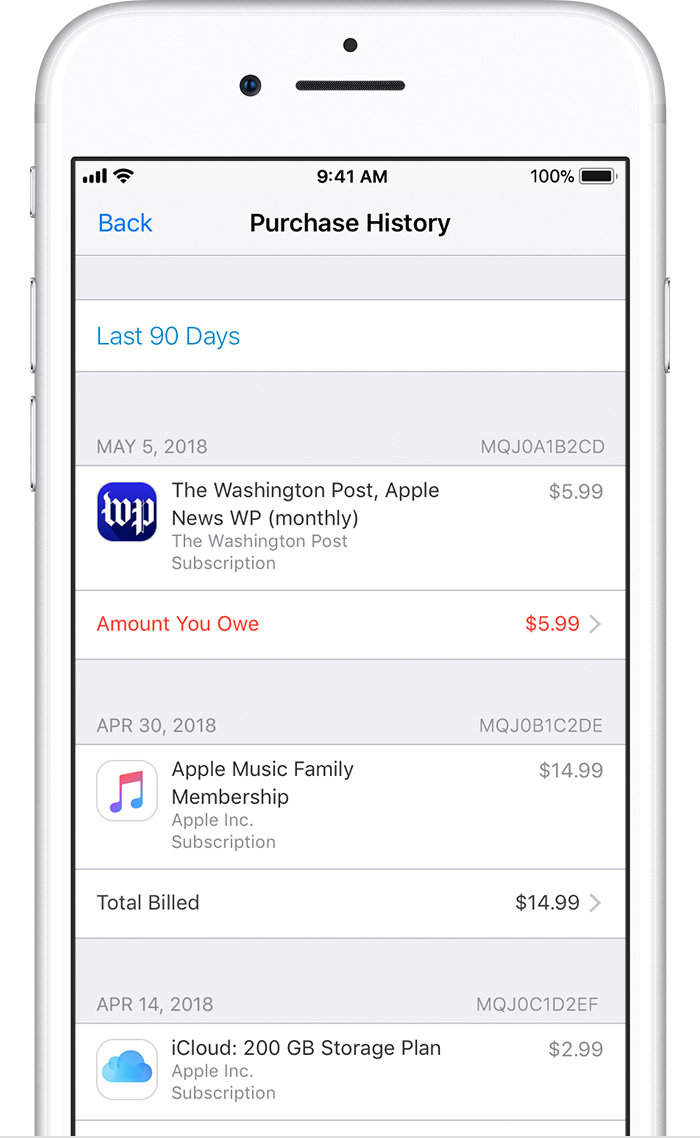 how to clear purchase history on iphone