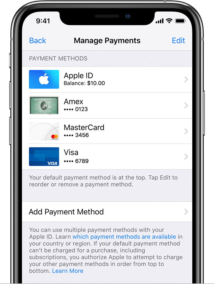 Change, add, or remove Apple ID payment methods - Apple ...