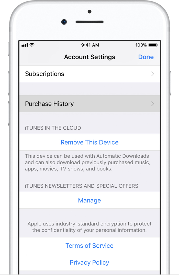 app store clear purchase history