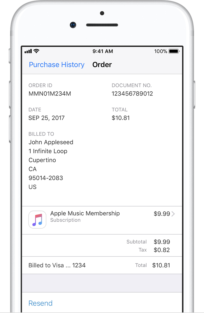 apple receipts