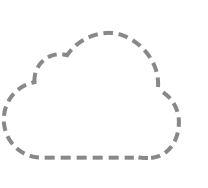 Ikona oblaka s črtkano črto