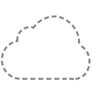 Wolkensymbol mit gepunkteter Linie