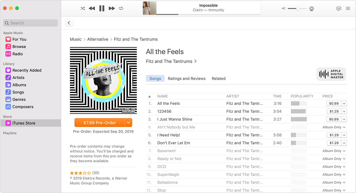 Itunes Album Pre Order Chart