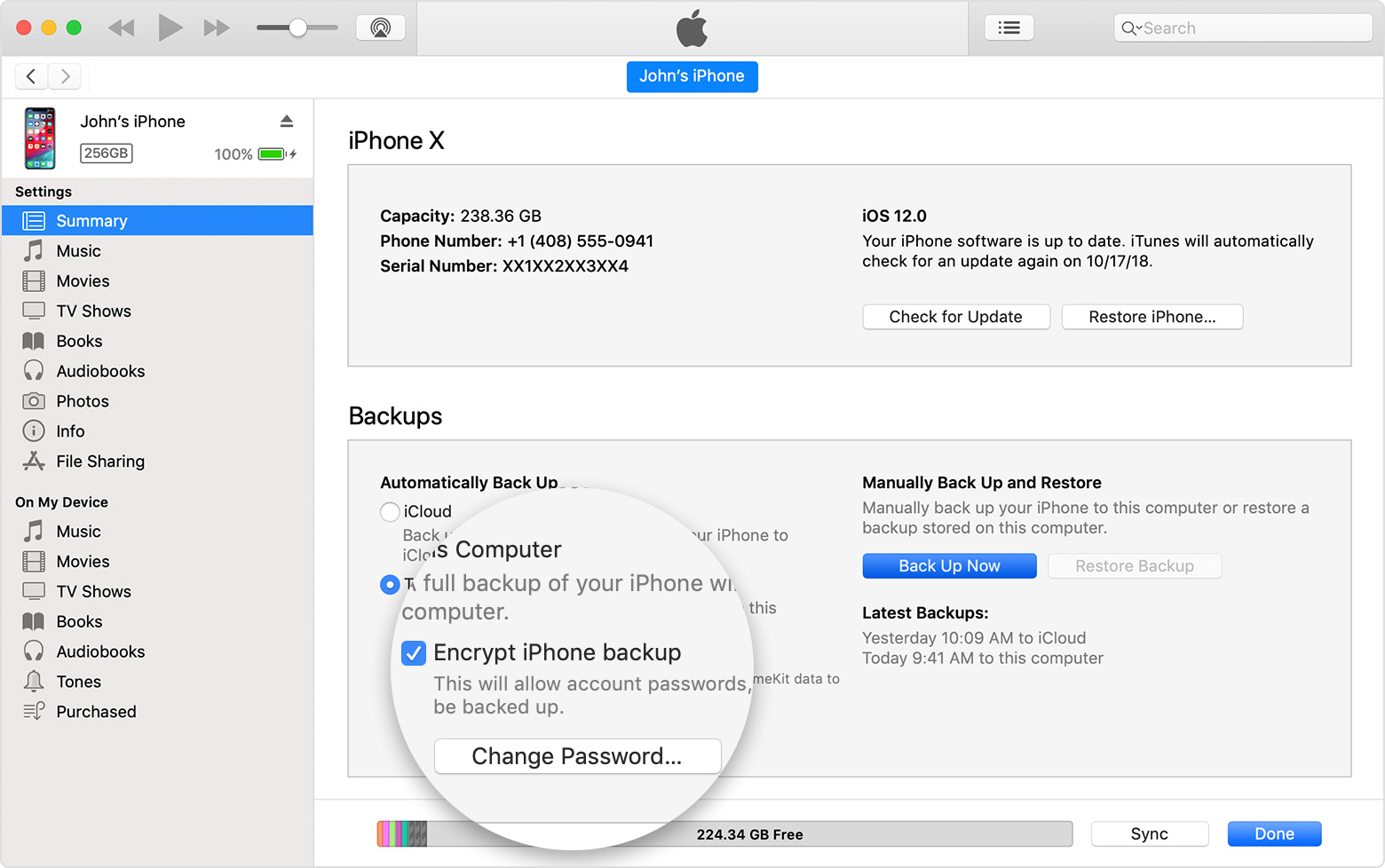 encrypt backup meaning iphone