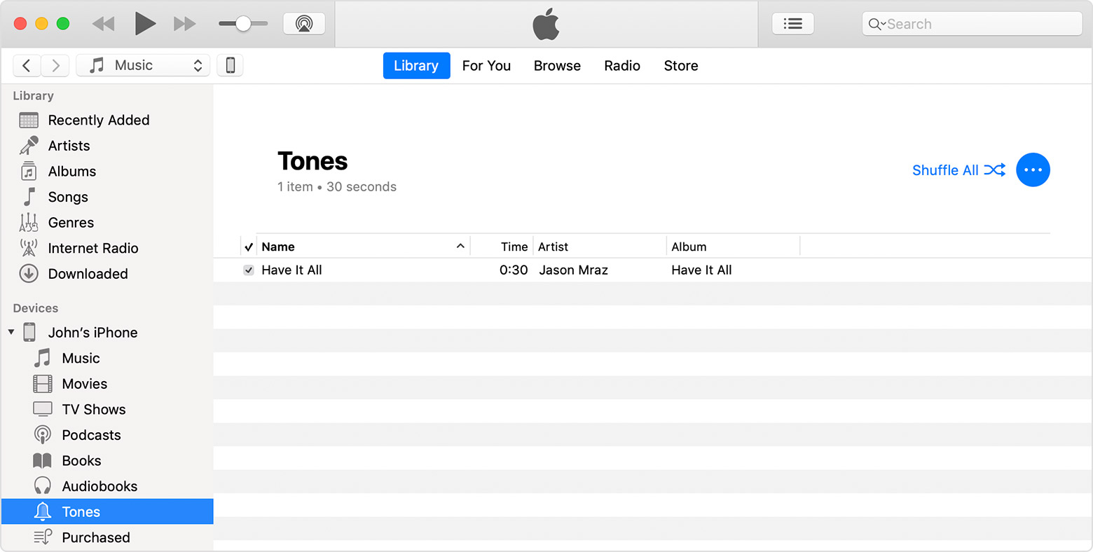 iphone ringtone set itunes