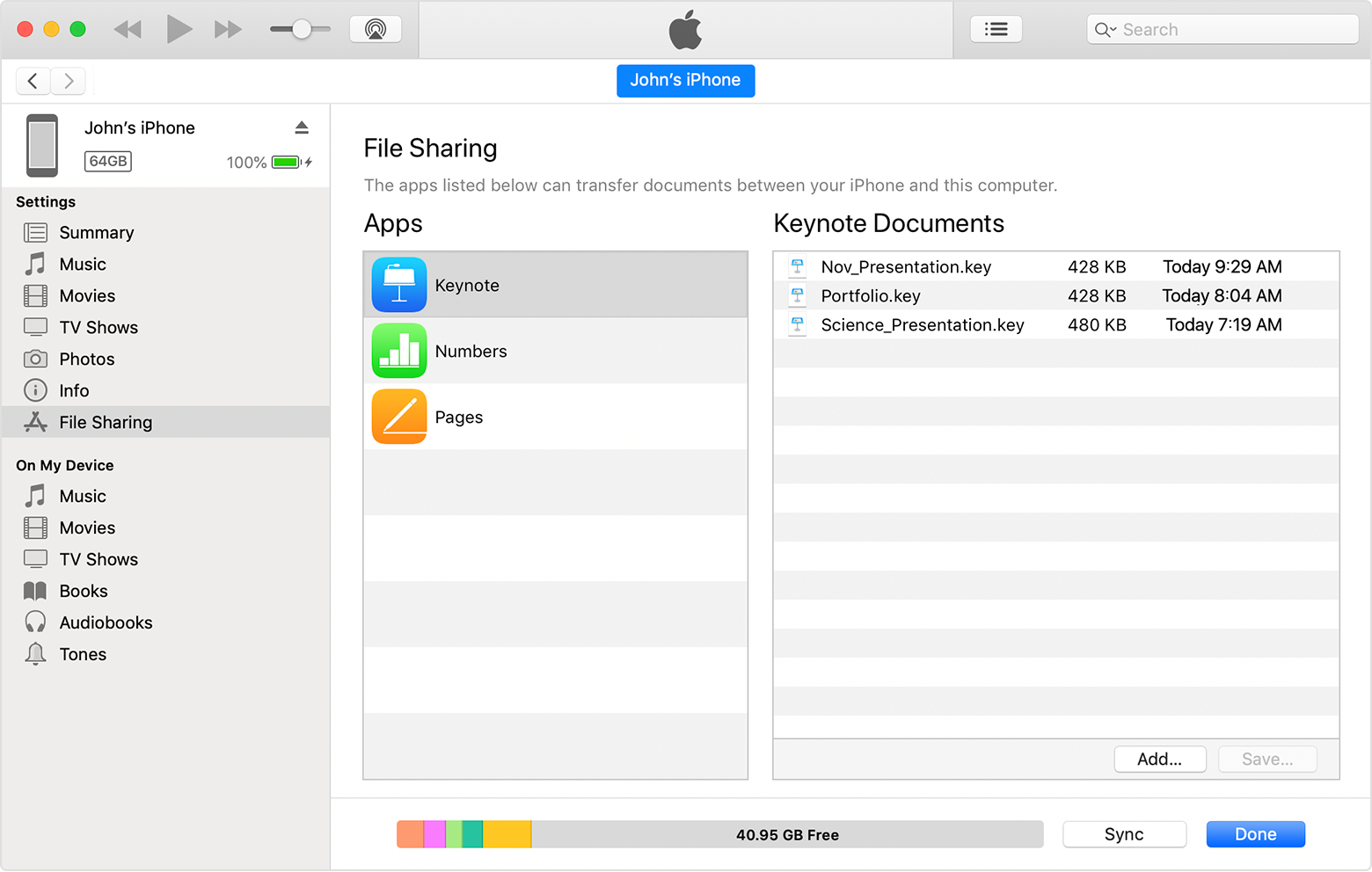 Use iTunes to share files between your computer and your iOS or iPadOS  device - Apple Support