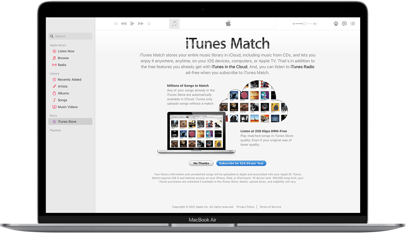 Subscribe to iTunes Match - Apple Support