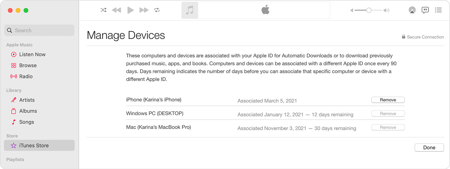 View and remove your devices that are associated with Apple ID purchases -  Apple Support