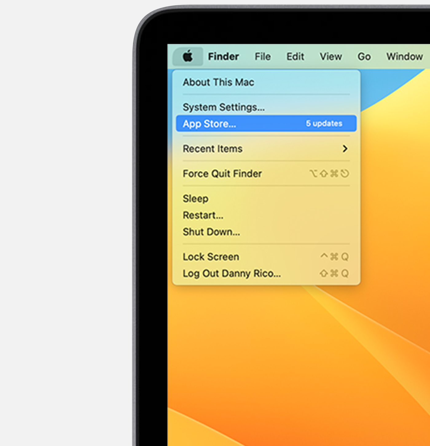 Recherchez l’App Store dans le menu Pomme.