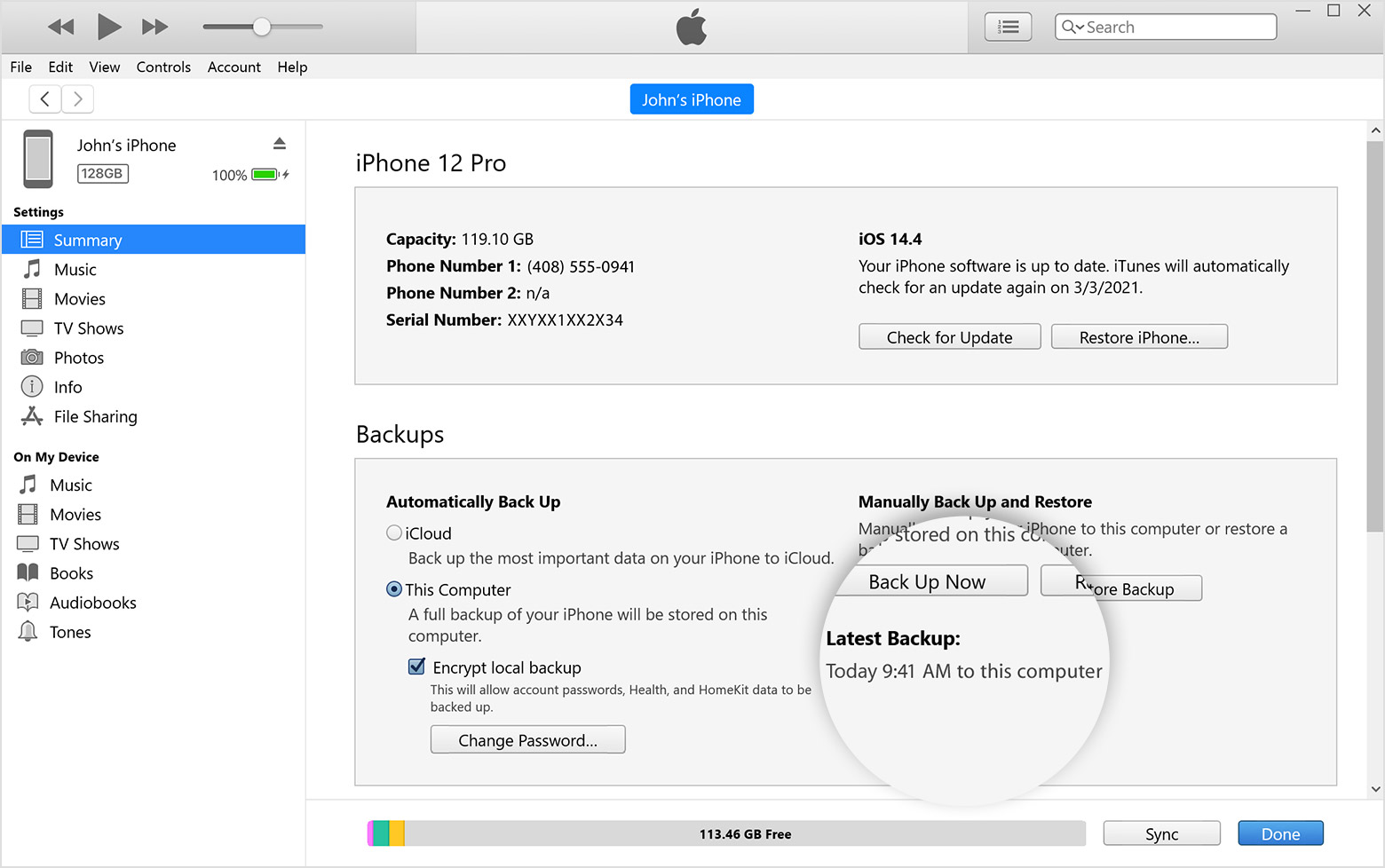 How to back up your iPhone, iPad, or iPod touch with iTunes on your PC -  Apple Support