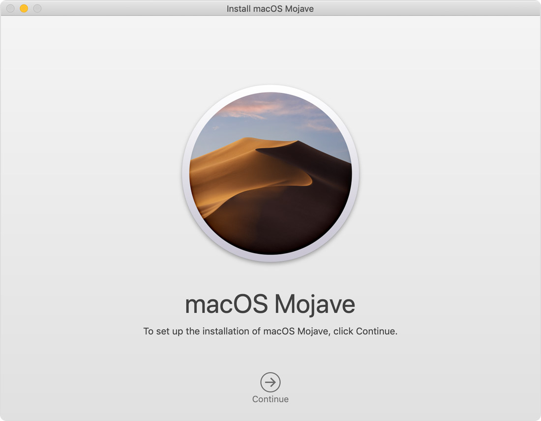 macOS Mojave installer window