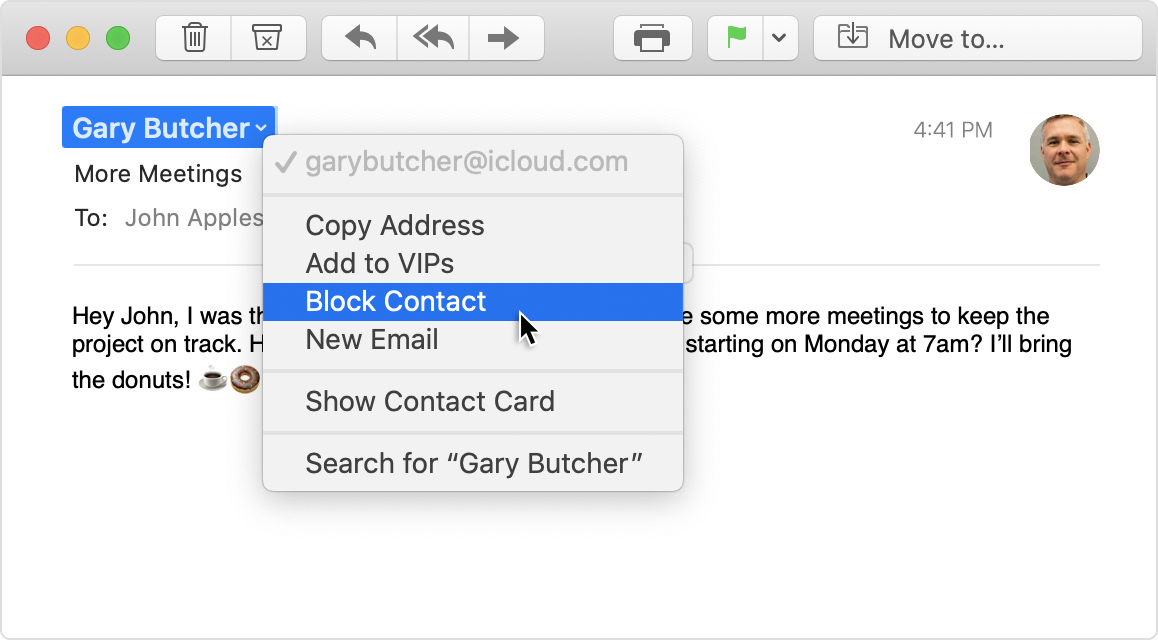 how to block emails on apple mail