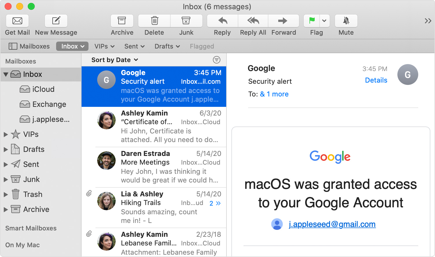 entering you password for google in mac mail