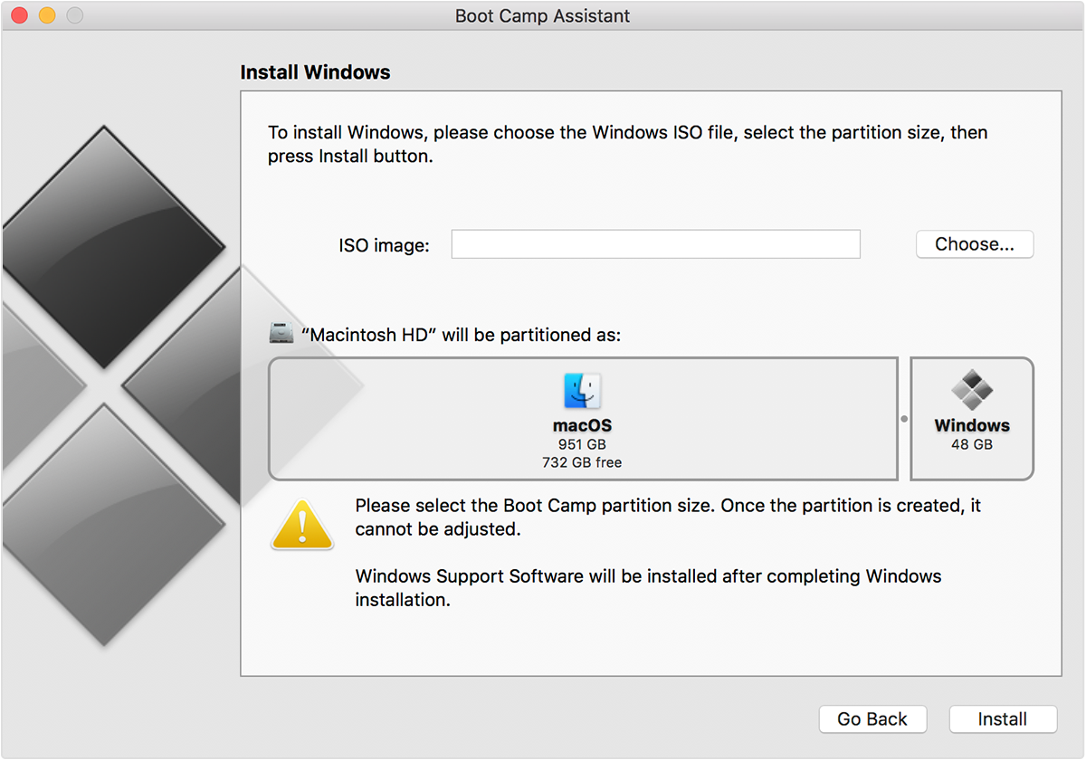 boot camp control panel mac os missing