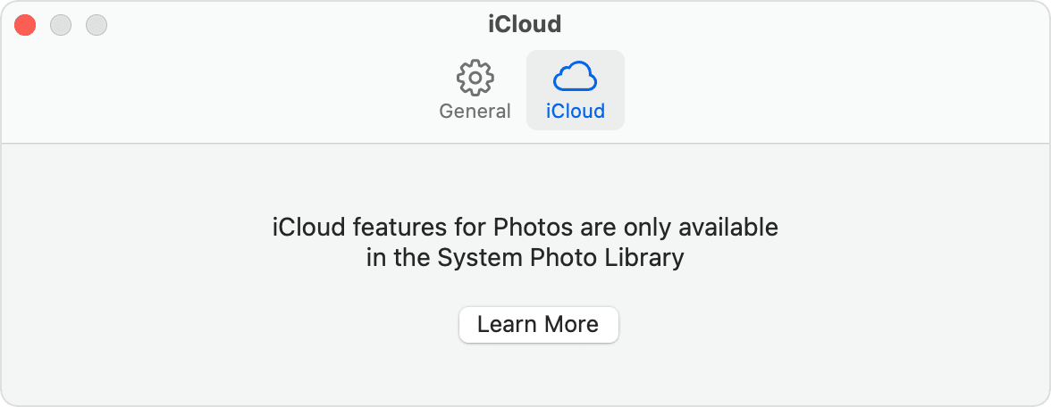 Photos iCloud preferences