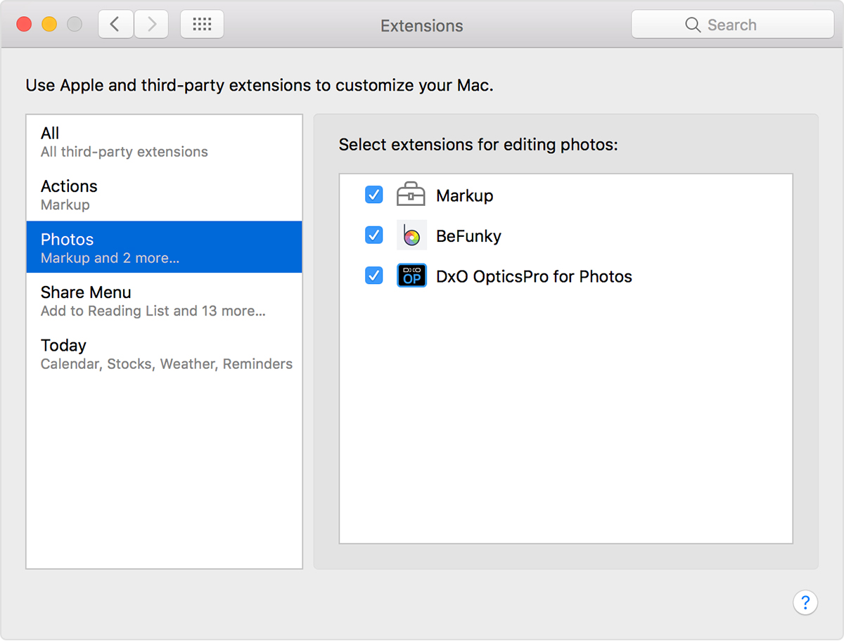 extensions for photo editing mac