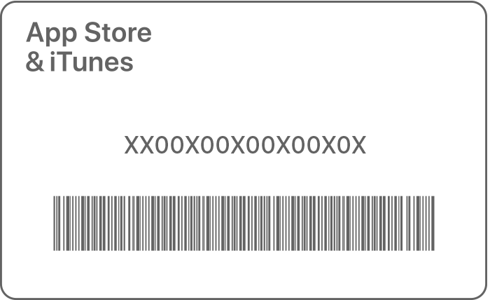 An example of an iTunes gift card with a 16 digit code.