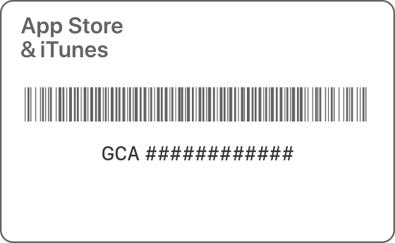 Gift card with serial number centered below the bar code.