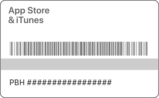 Carte cadeau avec le numéro de série en bas à gauche.