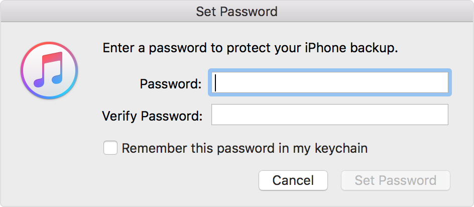 Ask for the password. Set password.