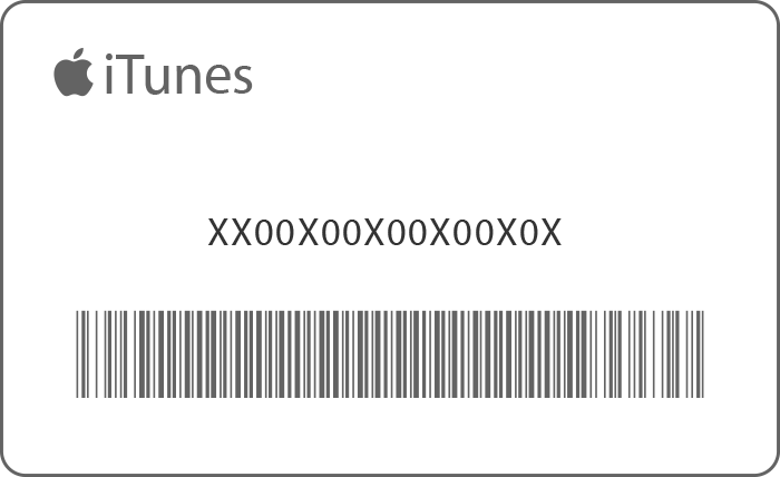 An iTunes gift card with the 16 digit code in the center.