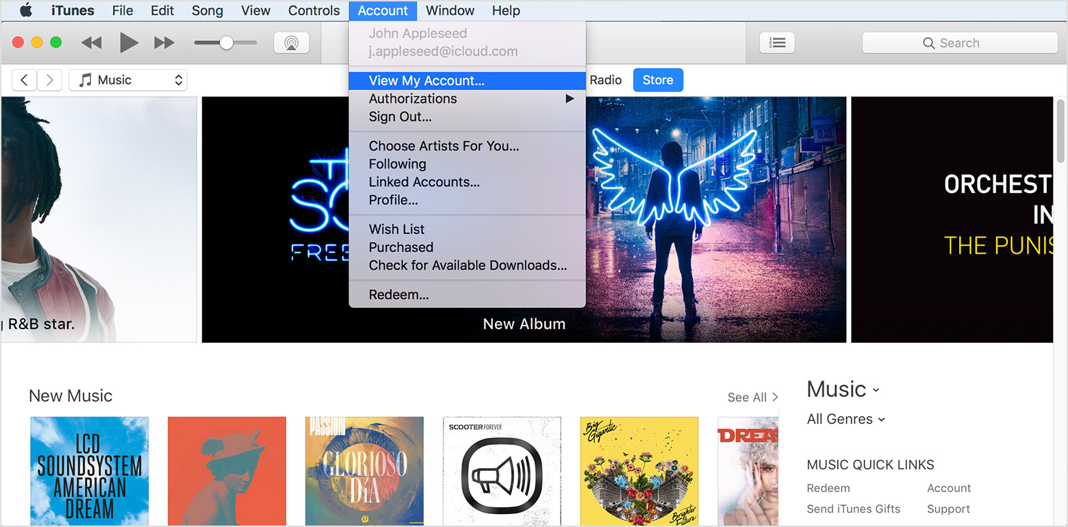 new itunes account