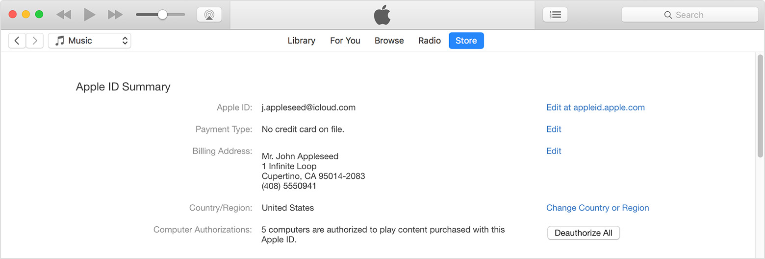 apple itunes account