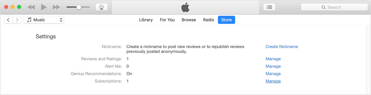 itunes manage subscriptions